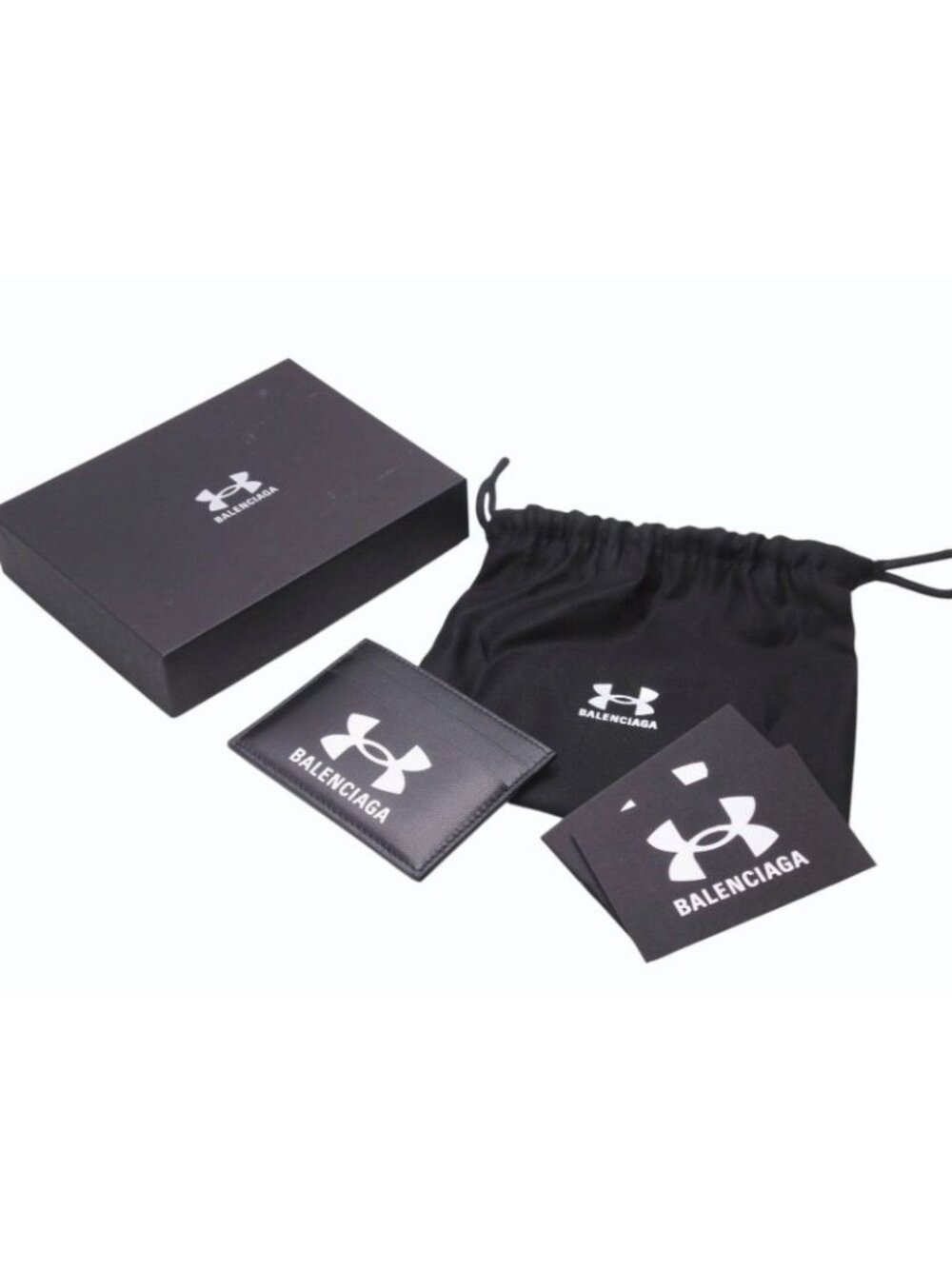 Balenciaga Under Armor 25 Spring Collection Logo Card Case Black Calfskin